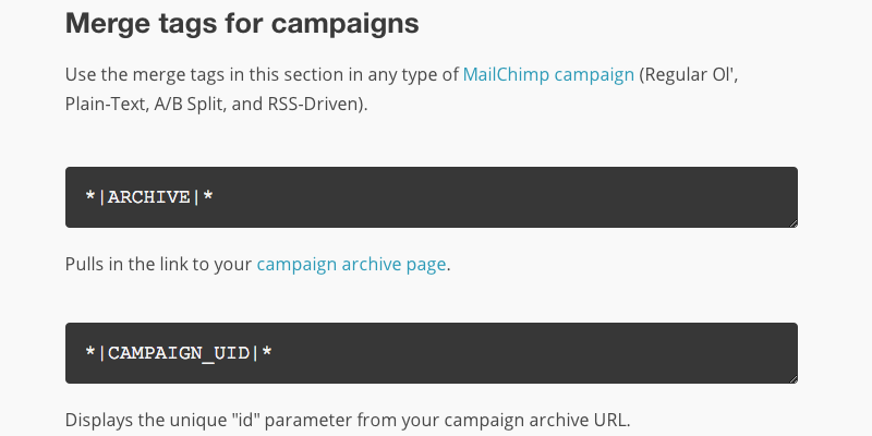 Mailchimp Cheat Sheet