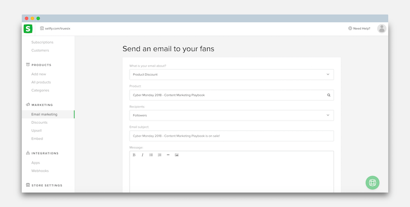 cyber monday email campaigns sellfy