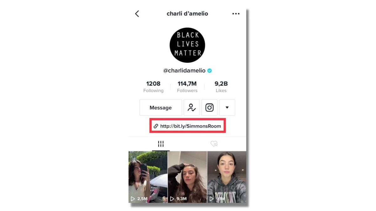 TikTok link in bio