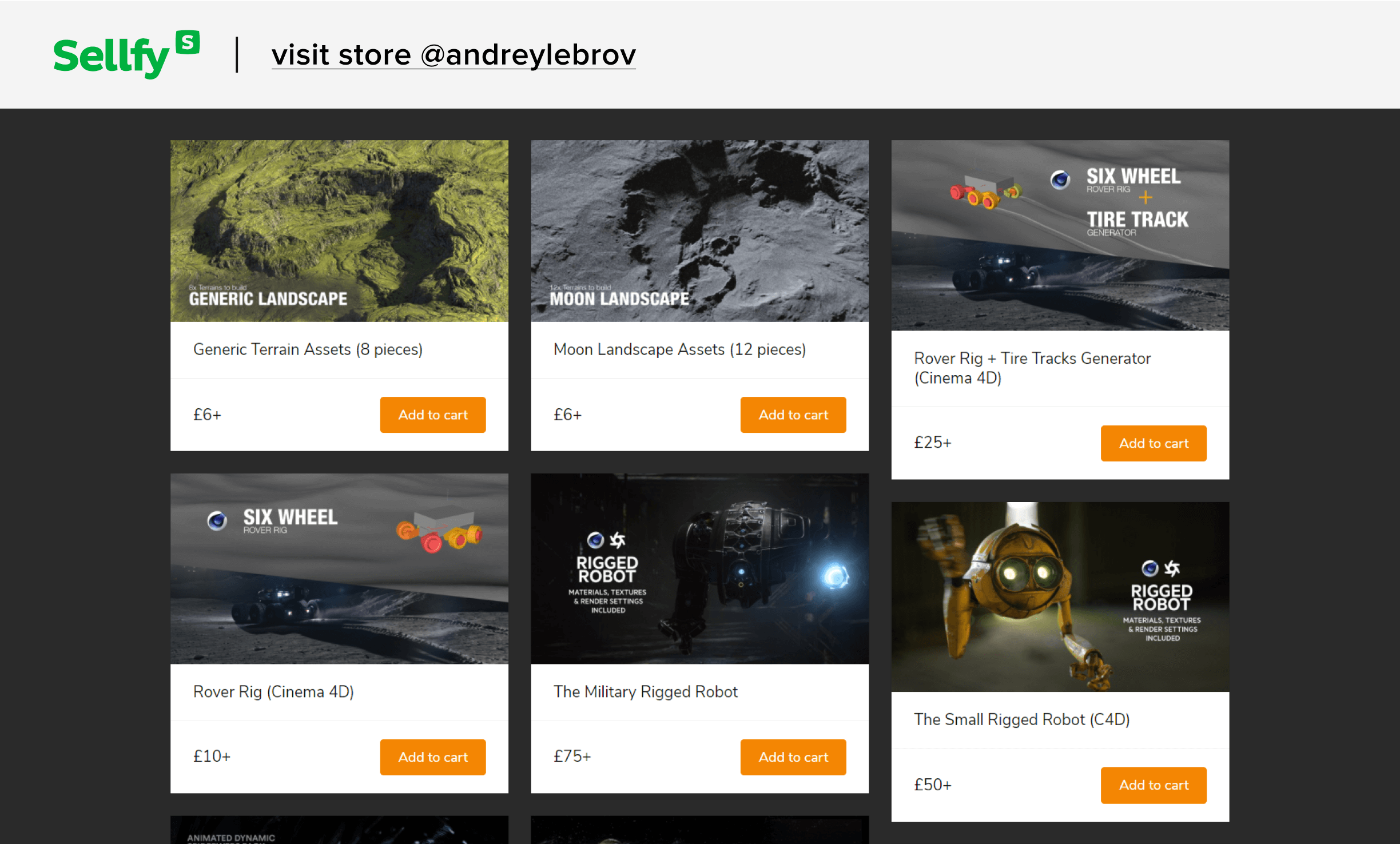 premade 3D graphics sellfy store