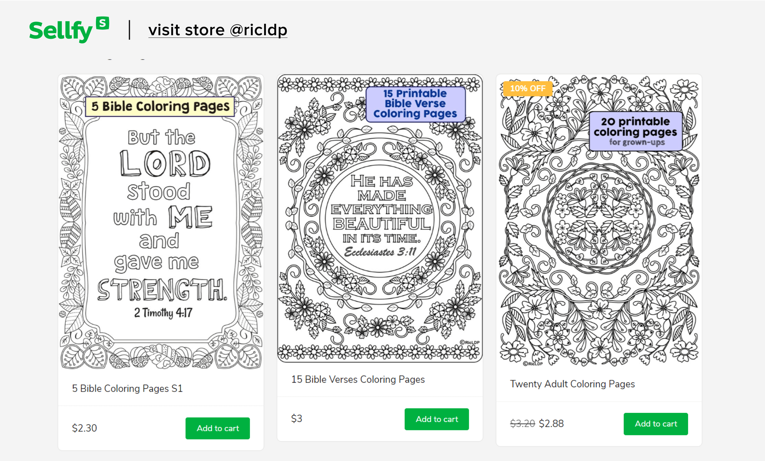 sellfy store coloring books