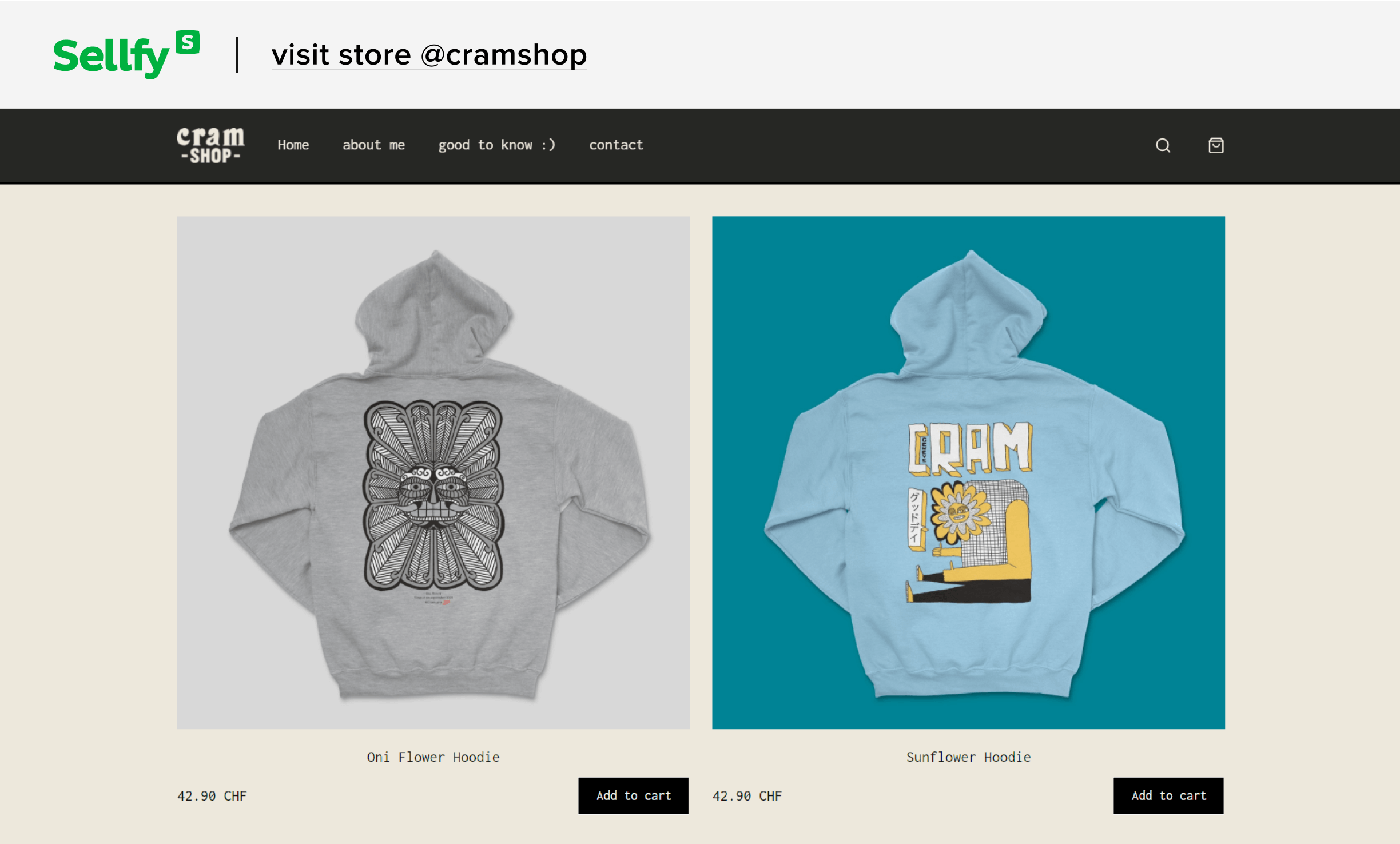 sellfy store merchandise