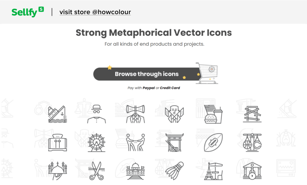 sellfy store web icons and elements