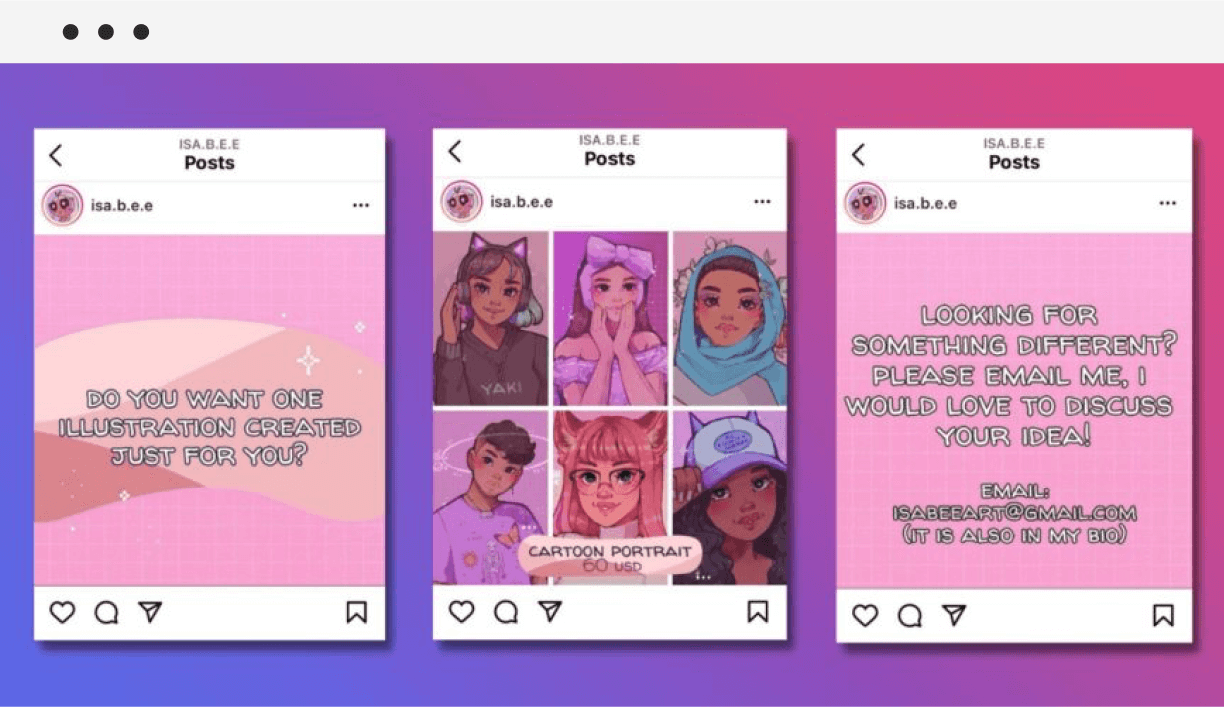 instagram art commissions