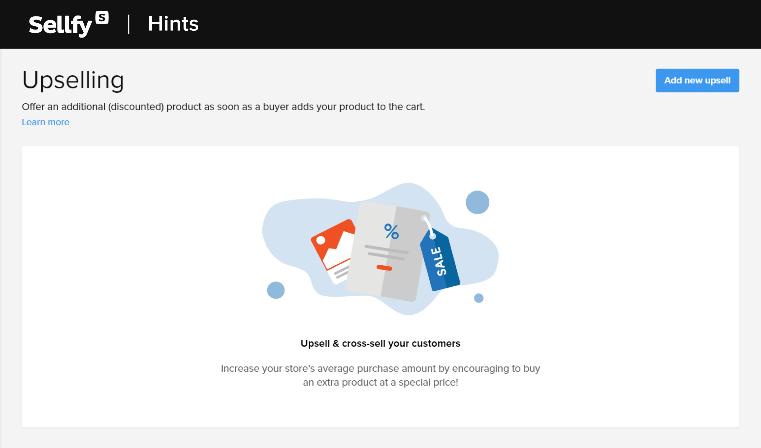 sellfy upselling tool