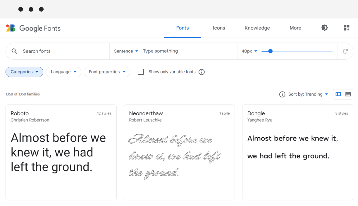 trending Google Fonts