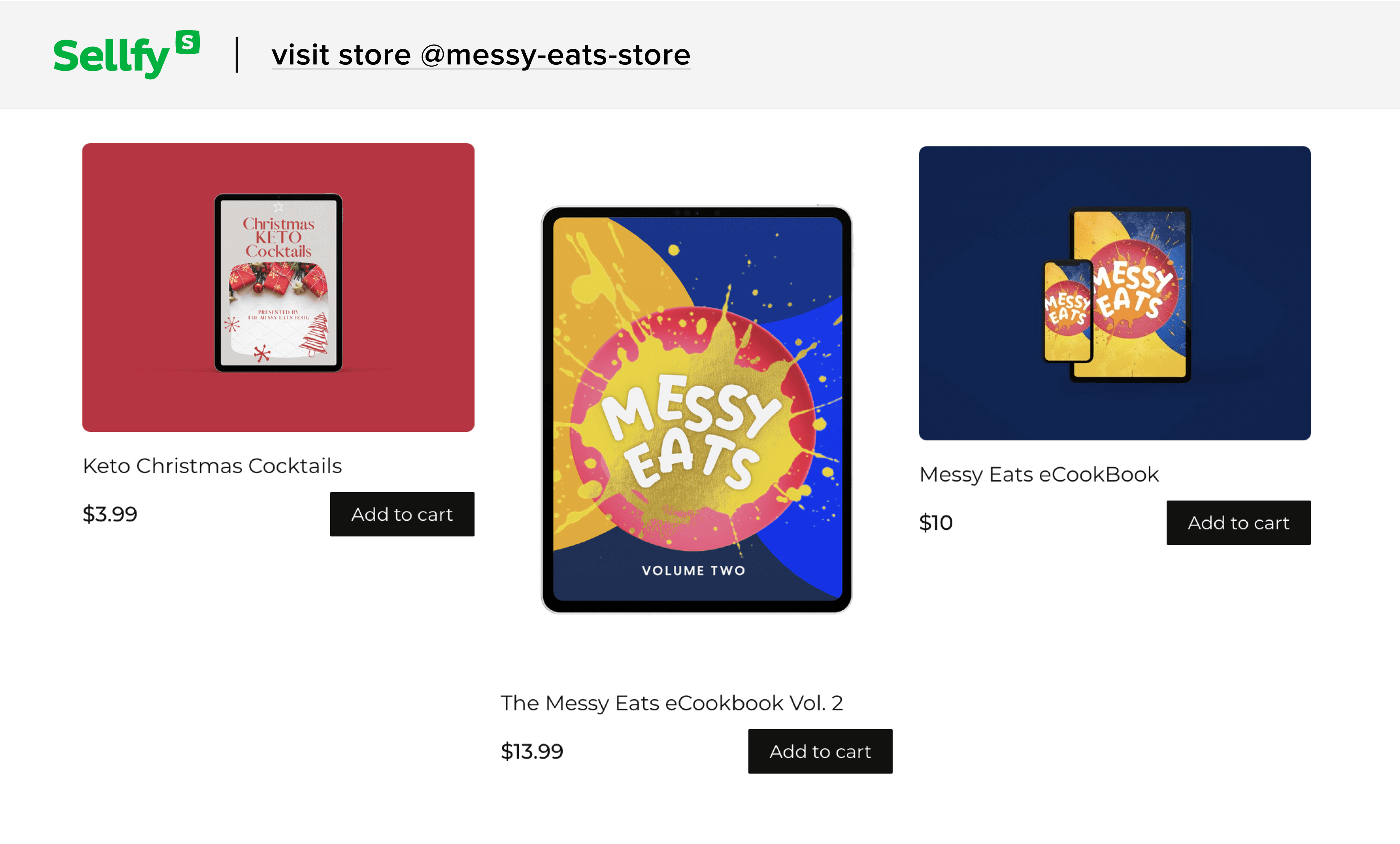 Sellfy eBook store example