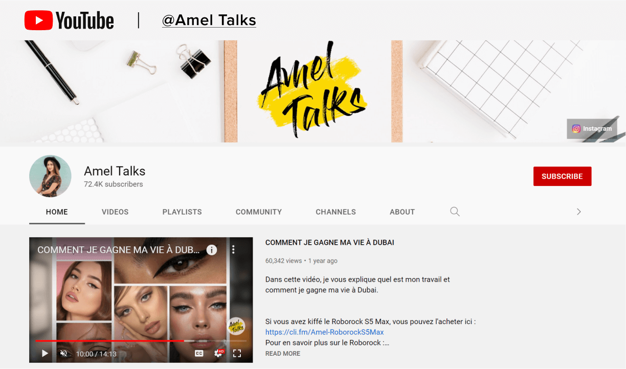 amel talks youtube