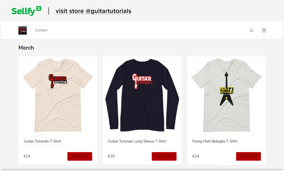 guitar tutorials t-shirts