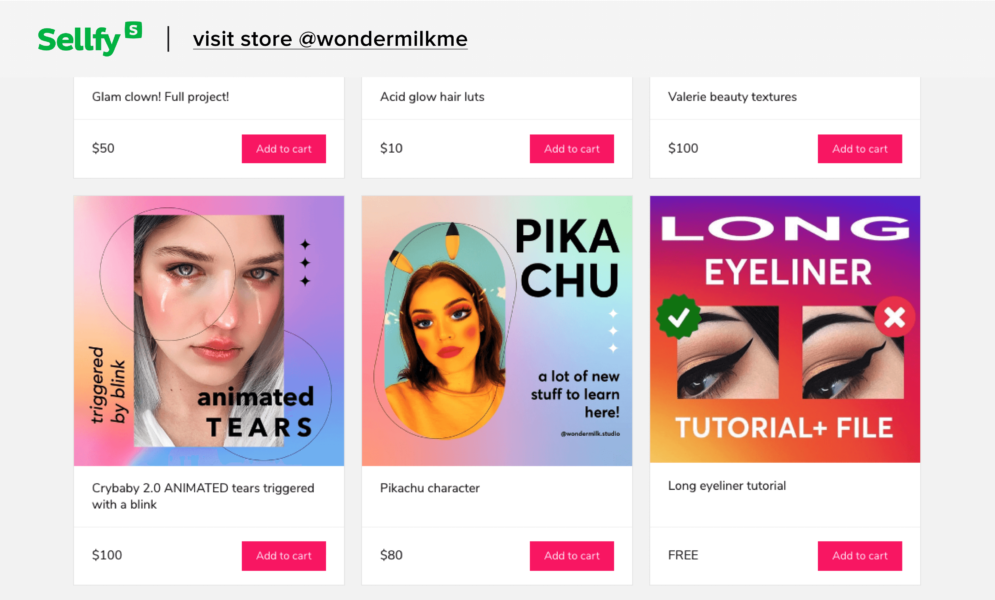 Makeup videos Sellfy store