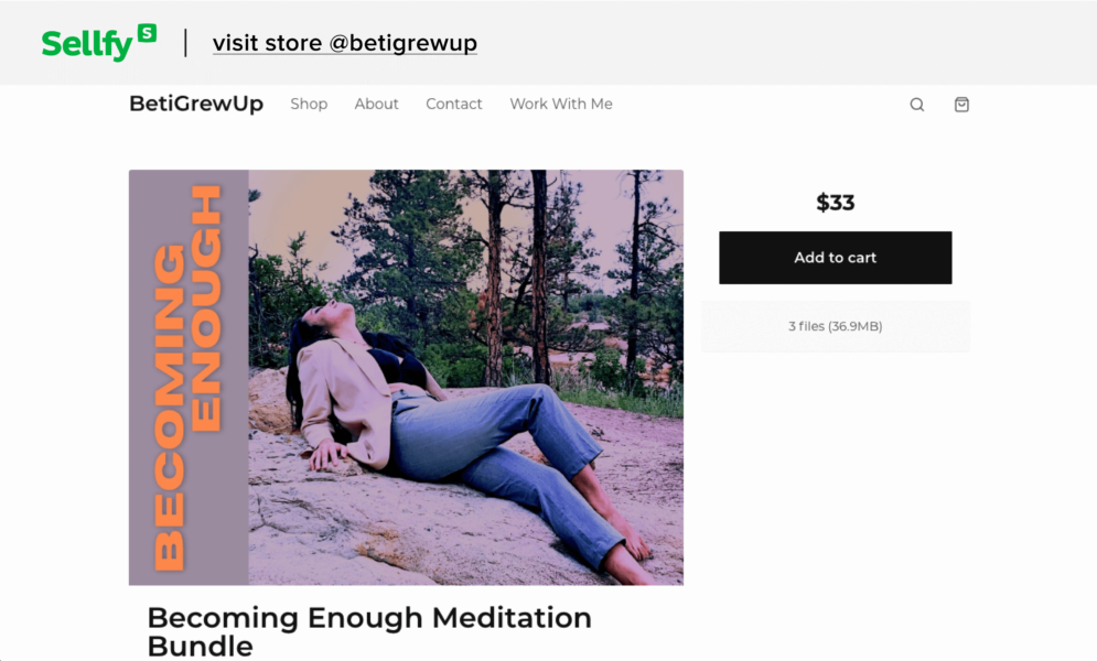 Meditation videos Sellfy store