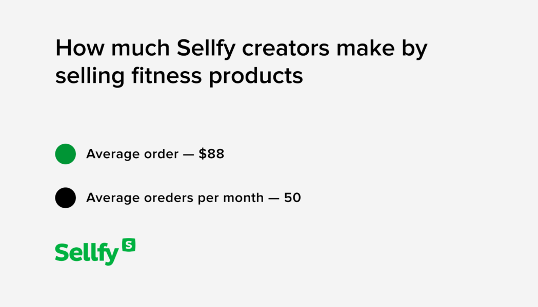 How much Sellfy creators make by selling fitness products