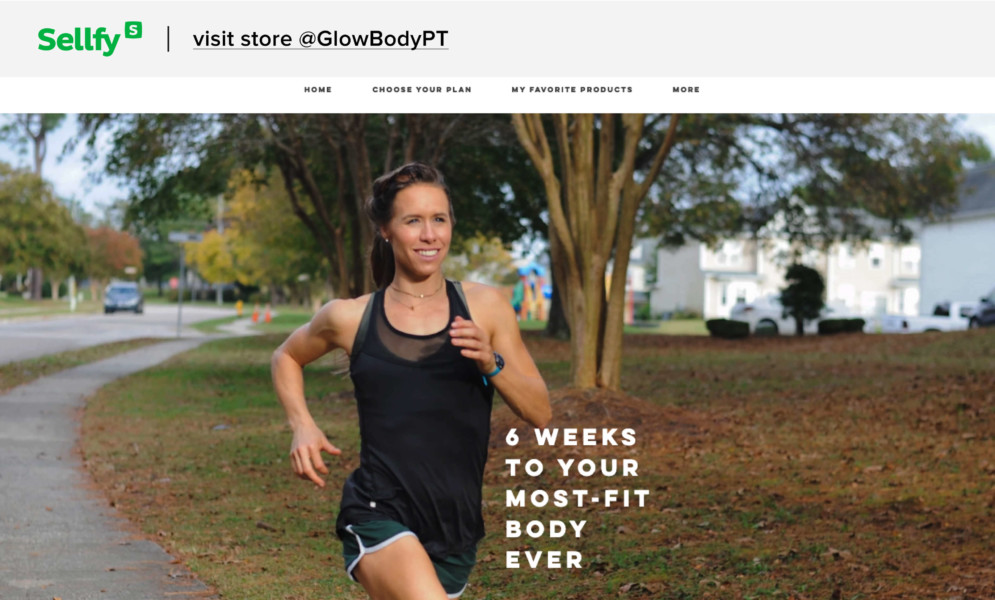 Sellfy store example GlowBodyPT