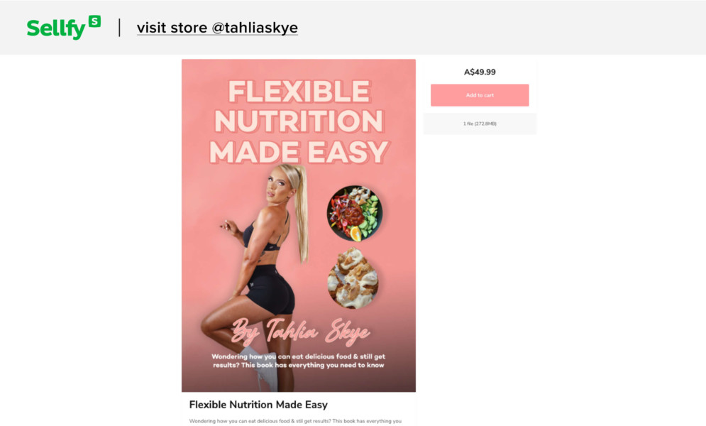 Sellfy store example - Tahlia Skye