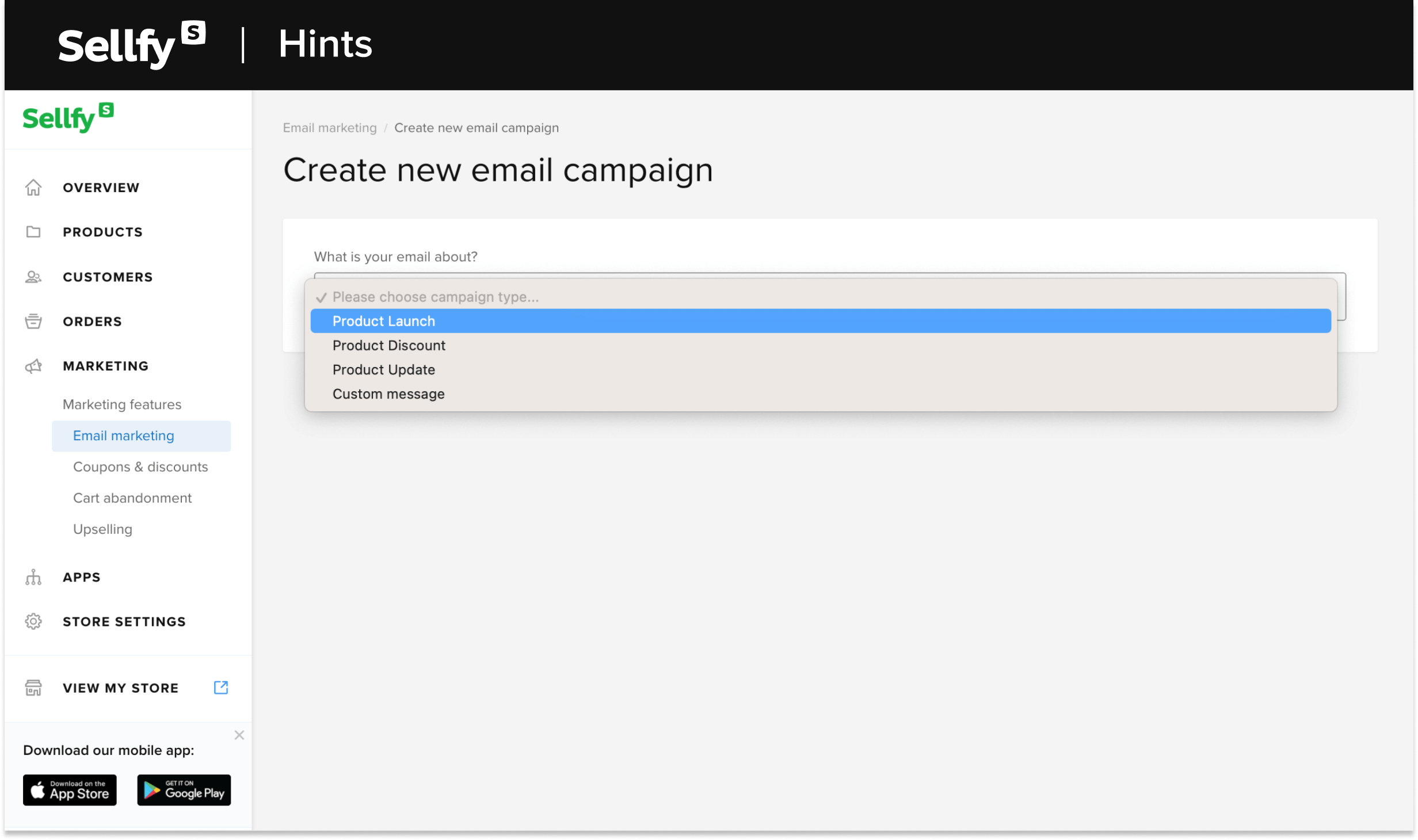 create new email campaign