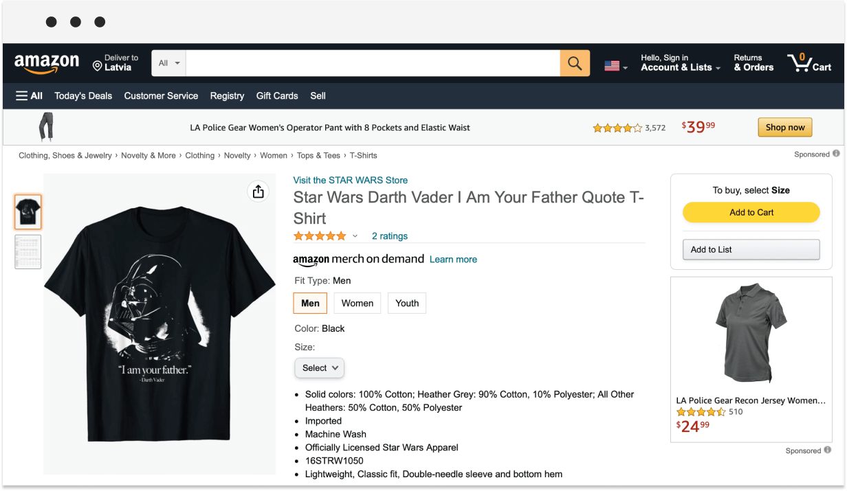 darth vader quote on tshirt