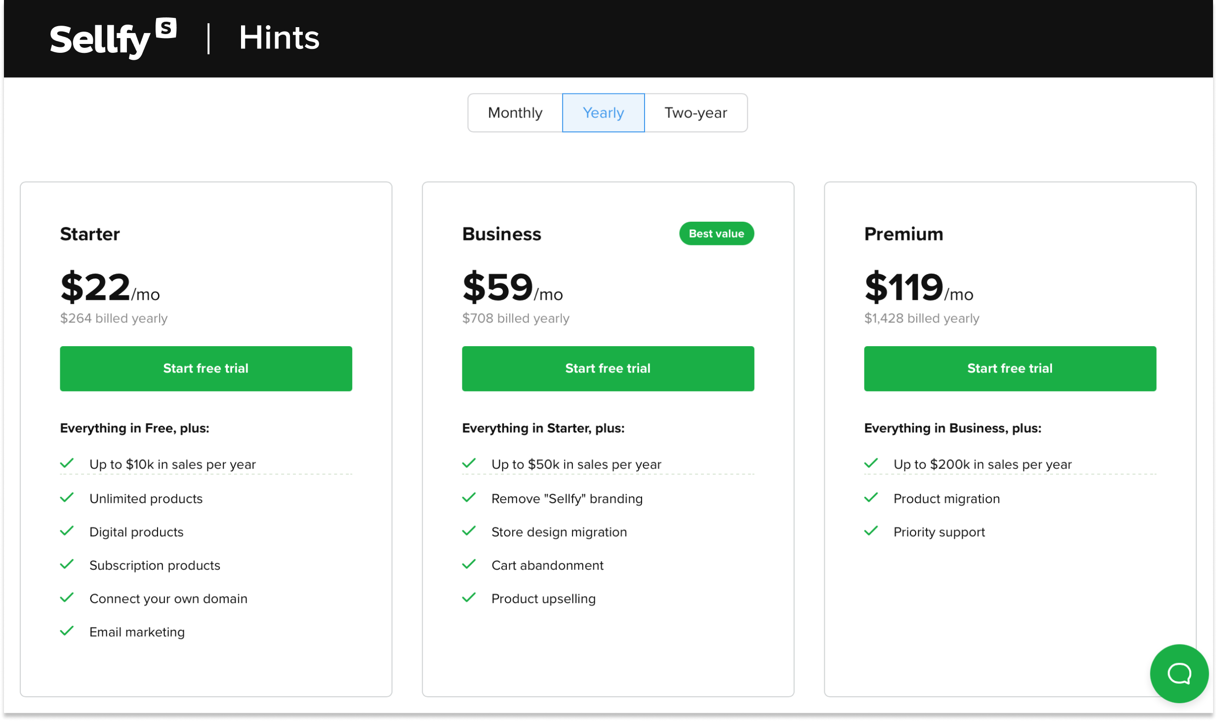 sellfy plans