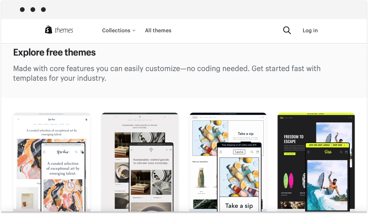 shopify free themes