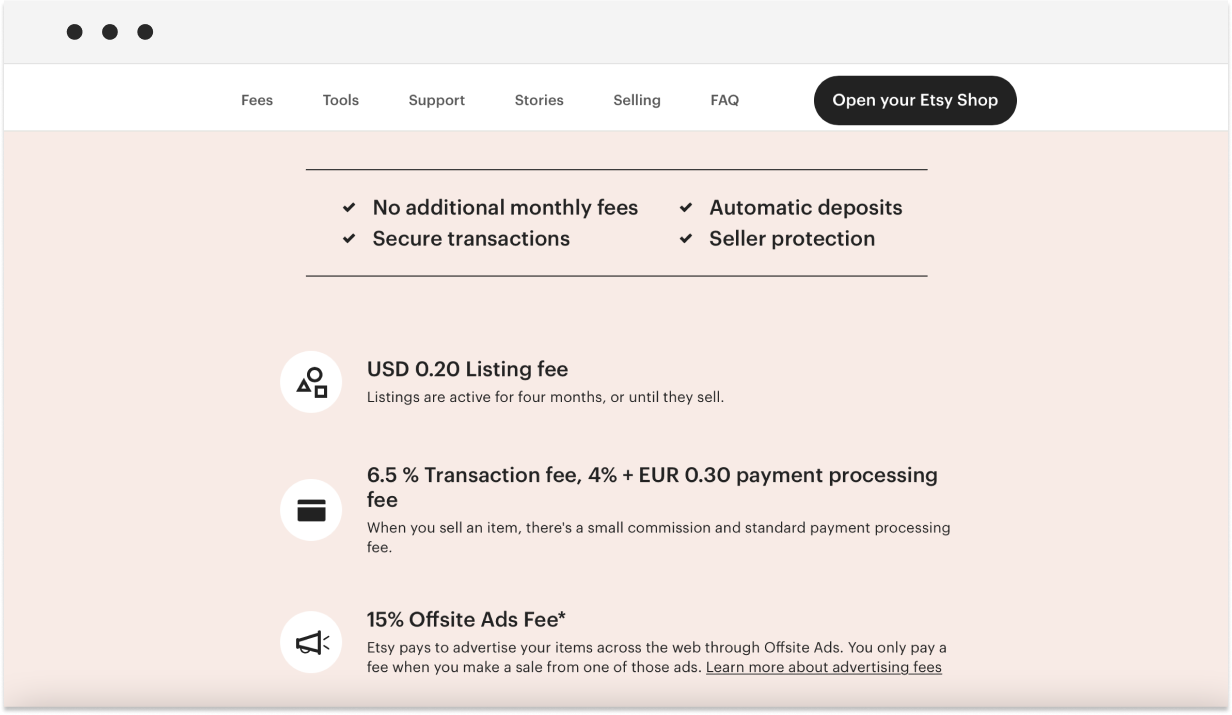 etsy fees