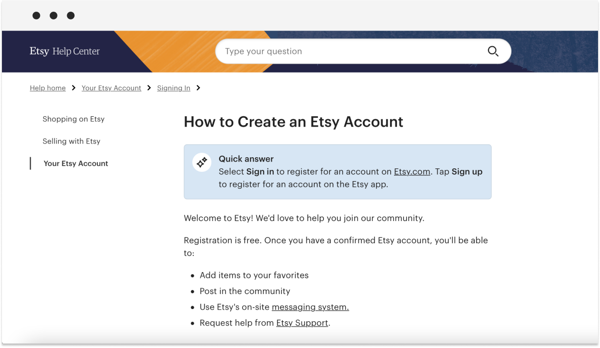 etsy sign up