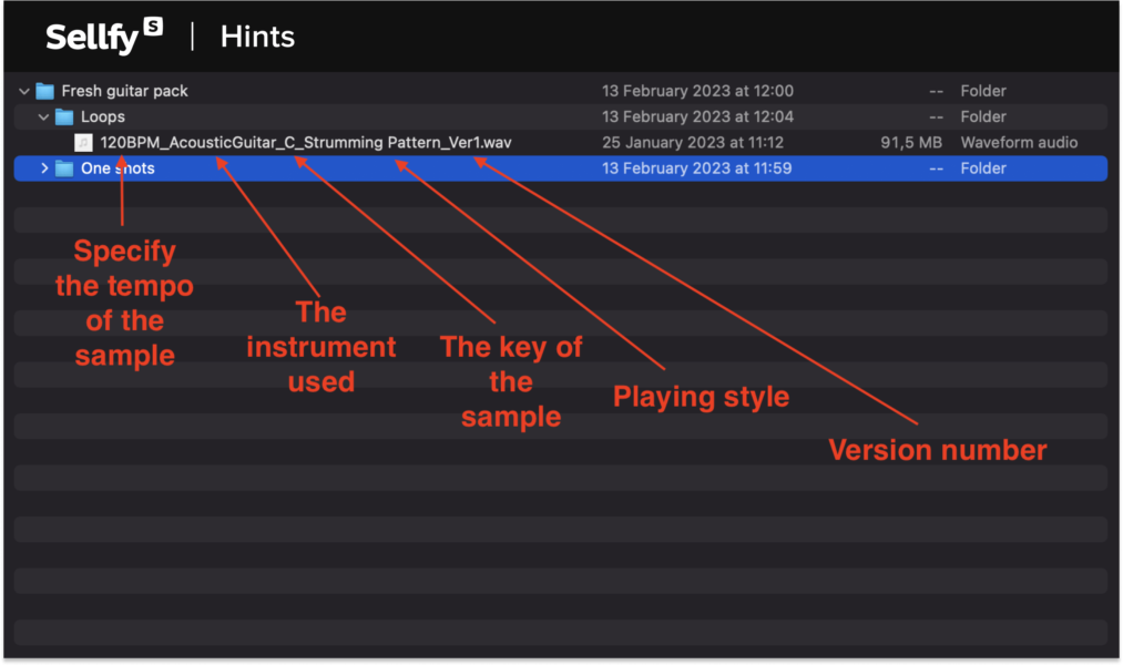 How to name samples