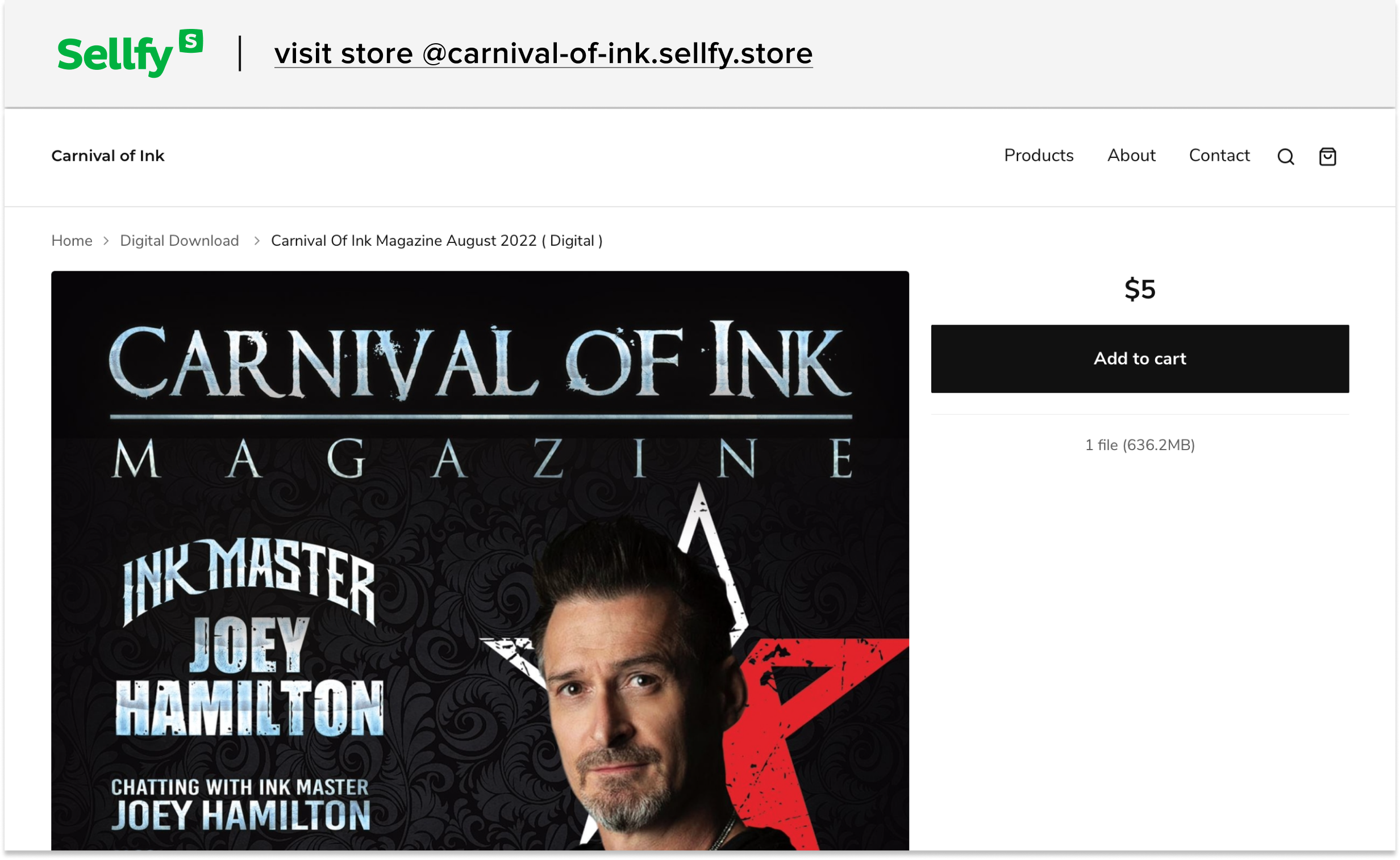 carnival of ink sellfy store