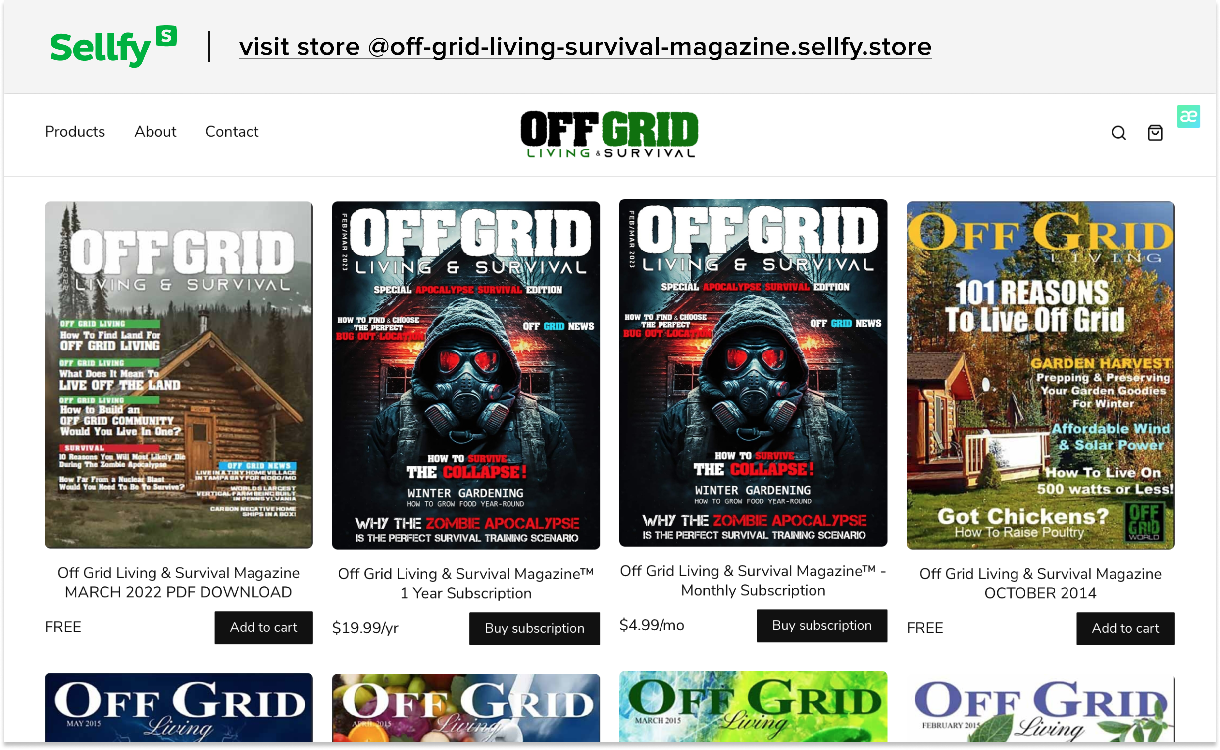 off grid sellfy store