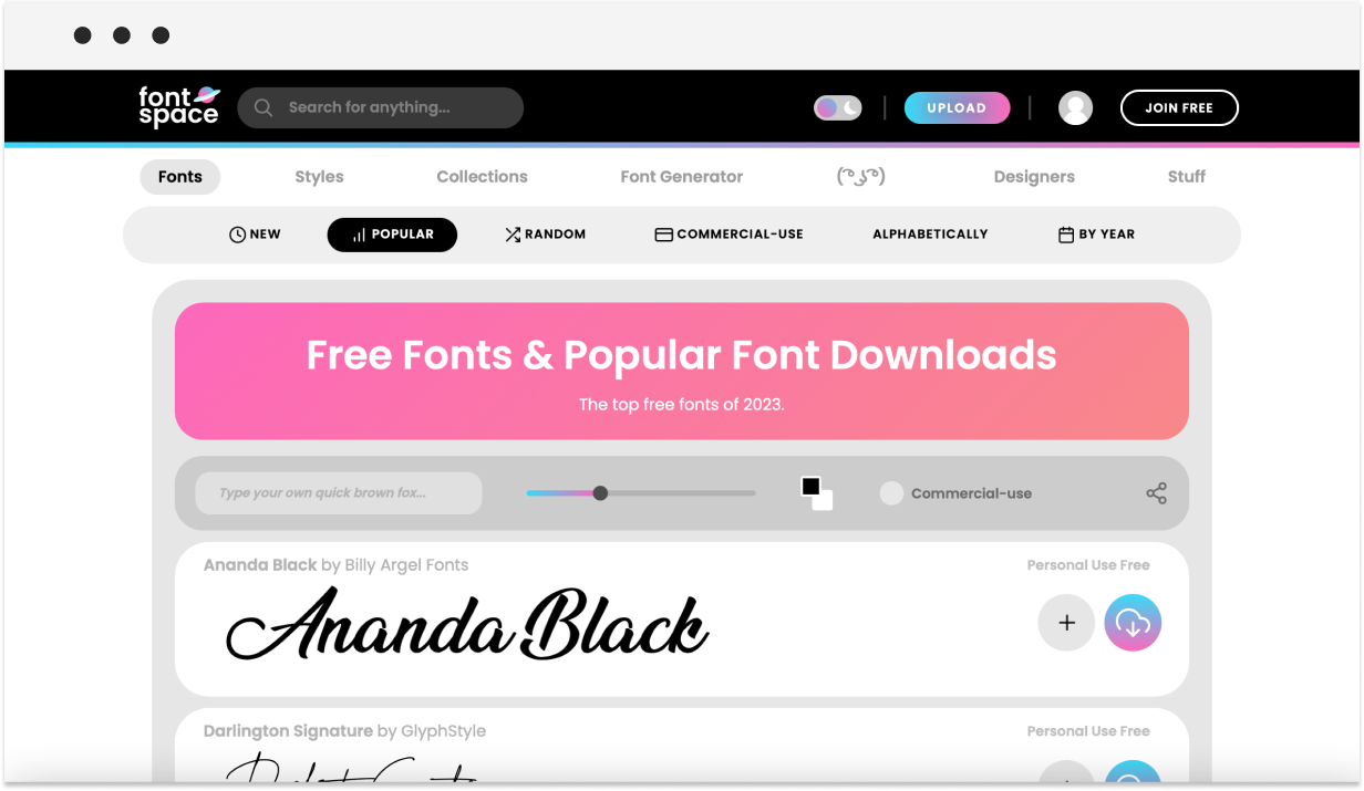 popular fonts