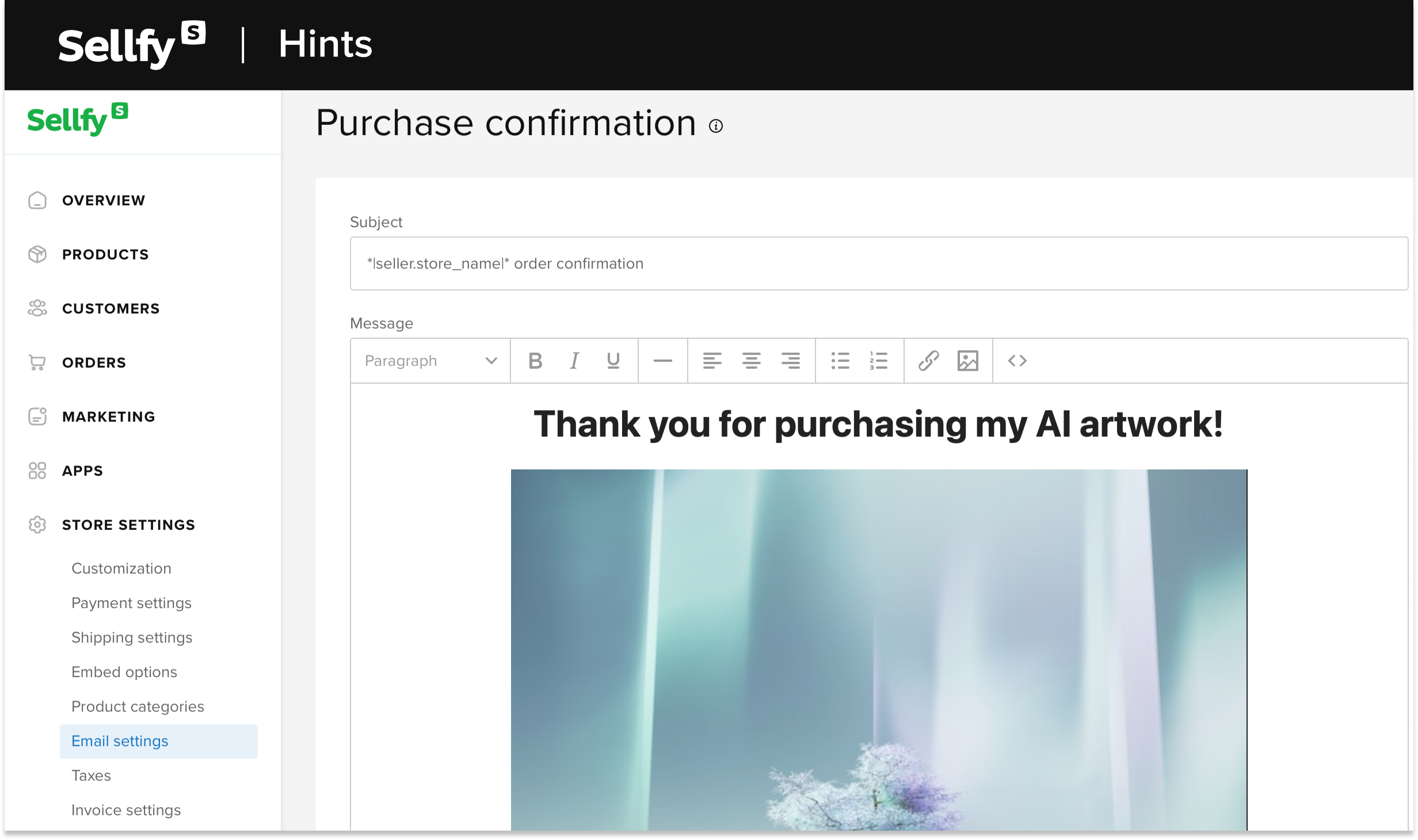 AI art purchase confirmation