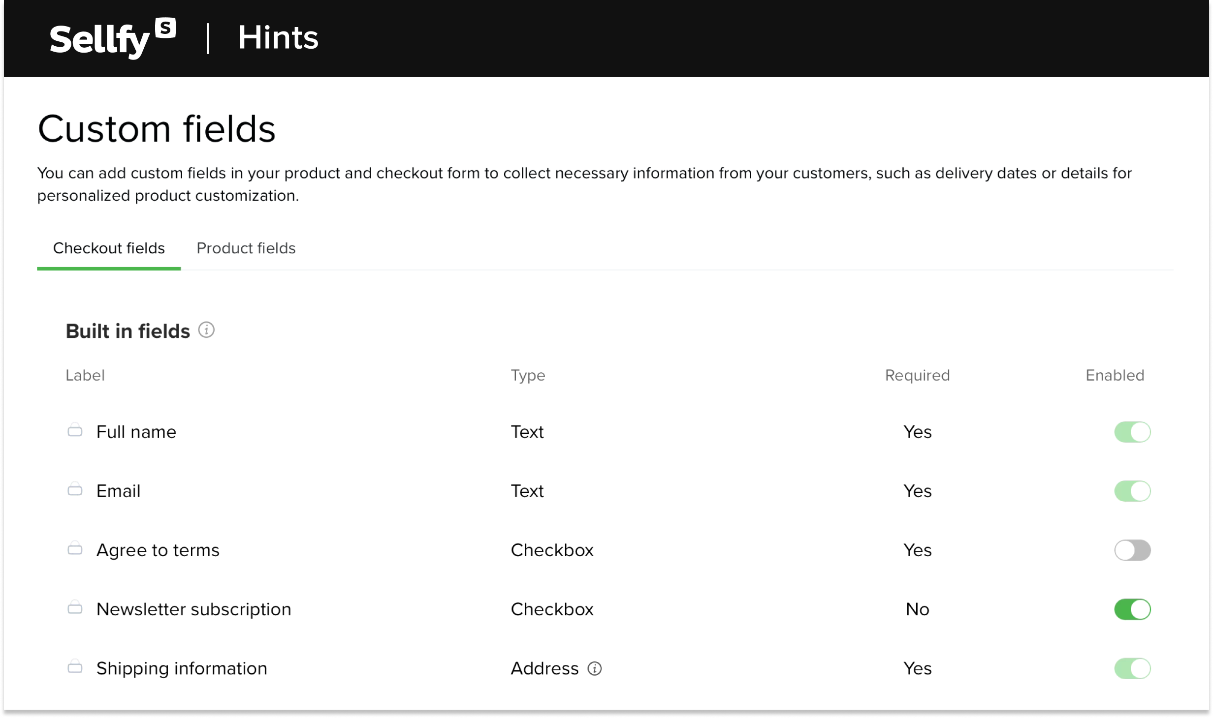 custom fields