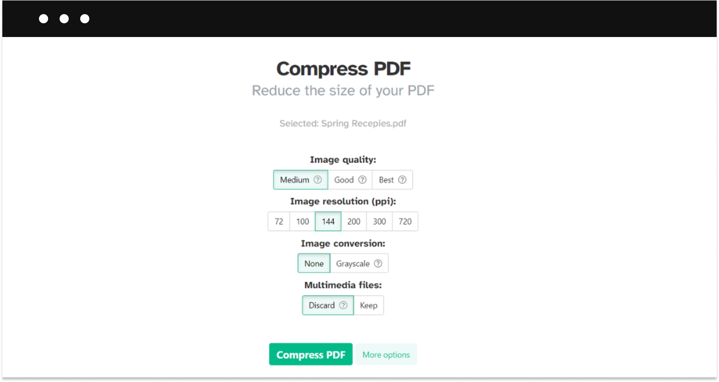 Tools to compress PDFs