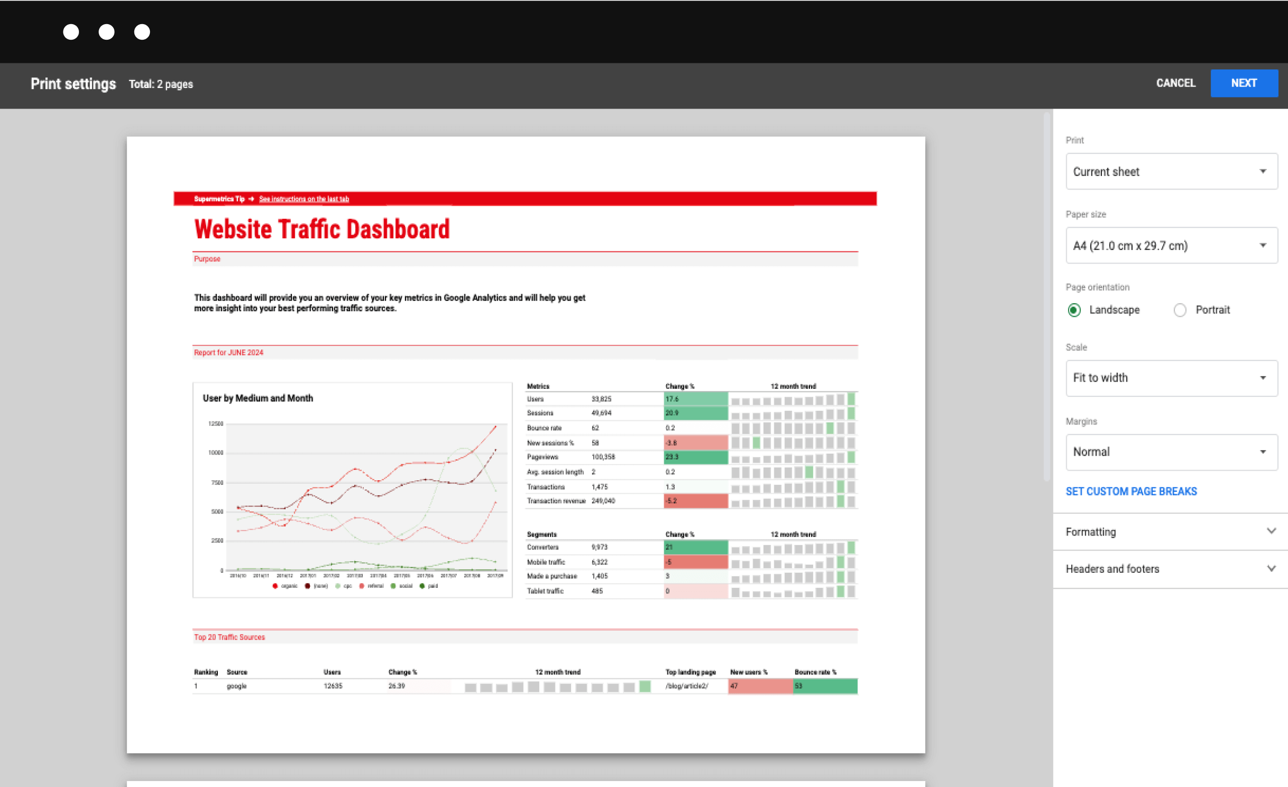 optimize for print