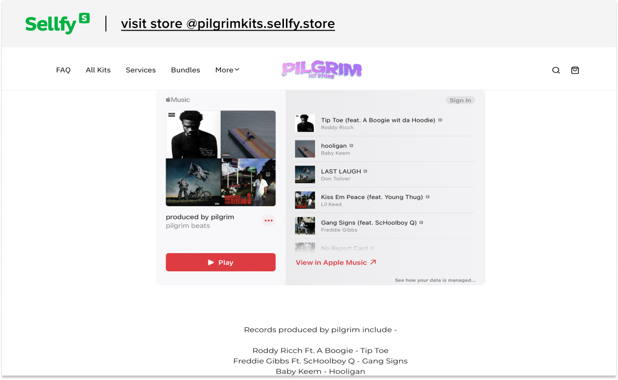 pilgrimkits apple music